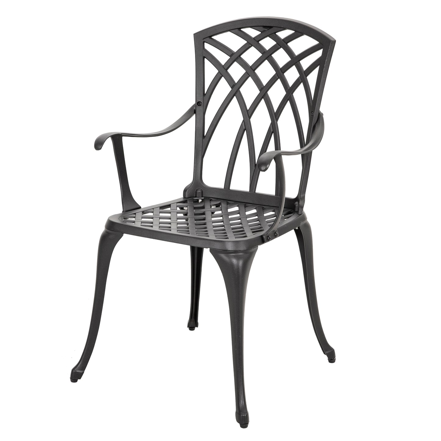 Table de bistrot en fonte d'aluminium de 24 pouces avec trou pour parasol et 2 chaises de bistrot
