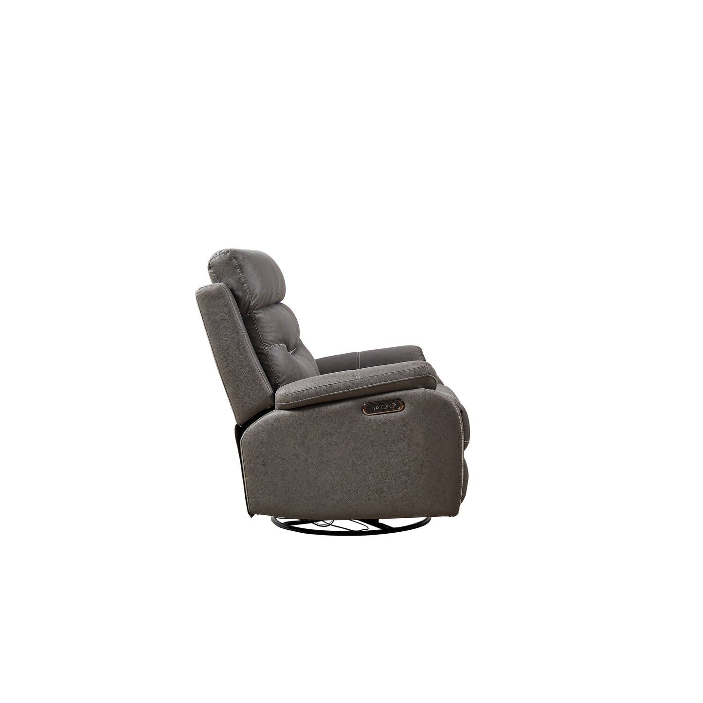 Fauteuil inclinable pivotant à 240° avec double moteur, appui-tête électrique, positions d'inclinaison infinies, ports de charge USB et repose-pieds