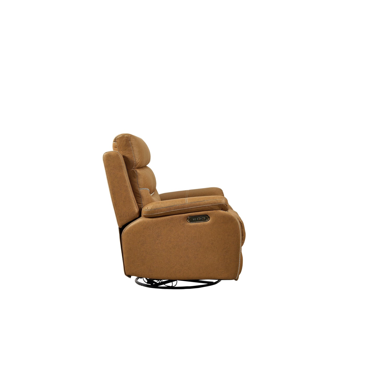 Fauteuil inclinable pivotant à 240° avec double moteur, appui-tête électrique, positions d'inclinaison infinies, ports de charge USB et repose-pieds