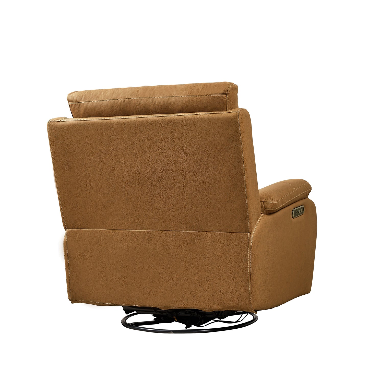 Fauteuil inclinable pivotant à 240° avec double moteur, appui-tête électrique, positions d'inclinaison infinies, ports de charge USB et repose-pieds