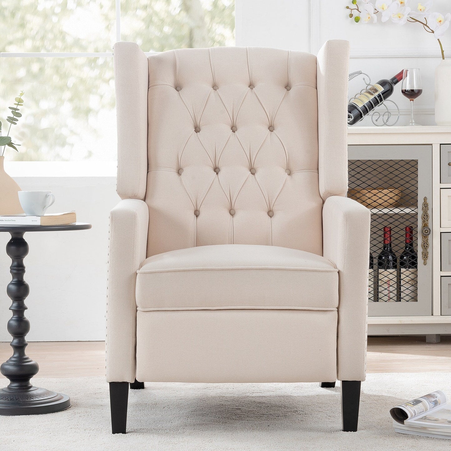 Fauteuil inclinable manuel en tissu large de 27,16 pouces