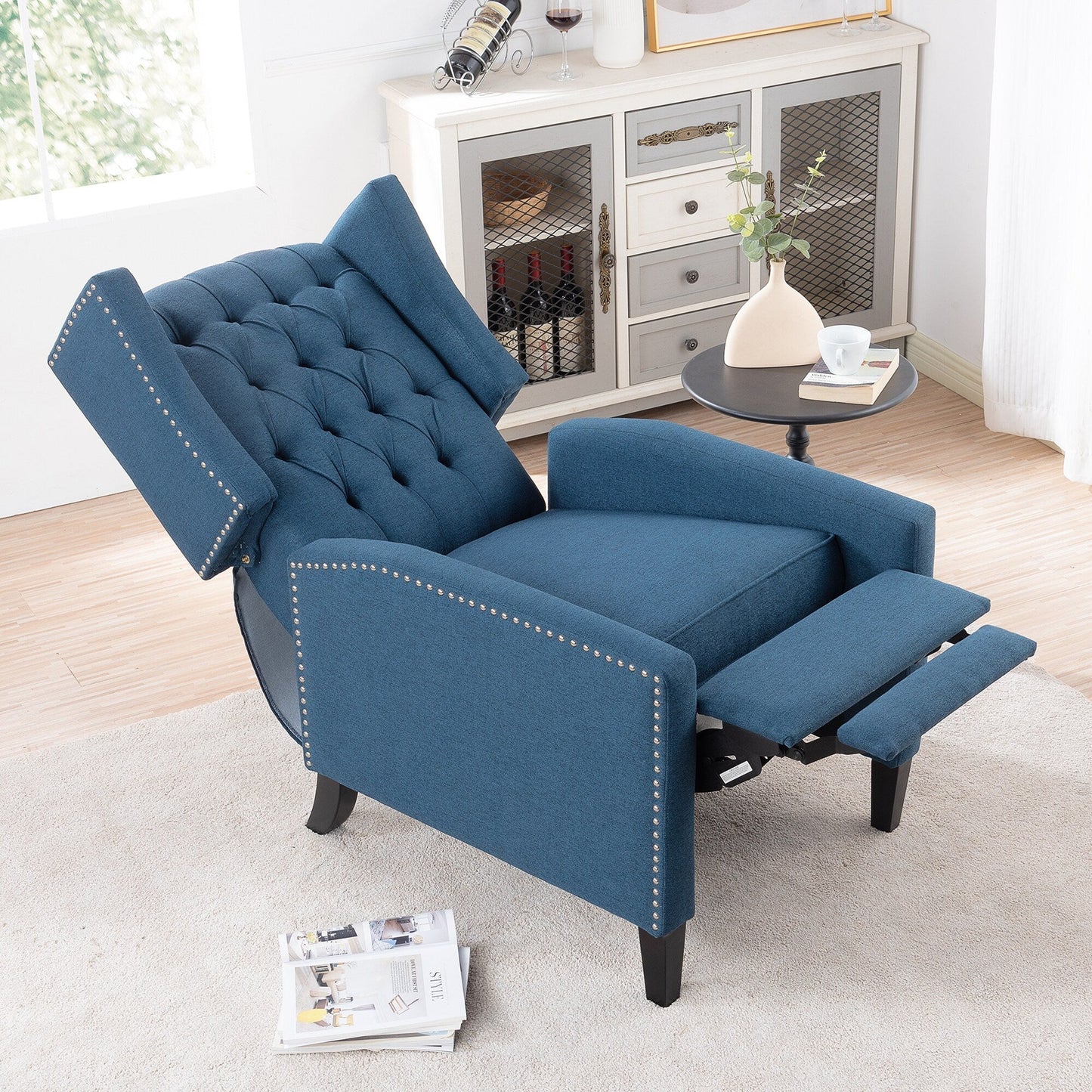 Fauteuil inclinable manuel en tissu large de 27,16 pouces