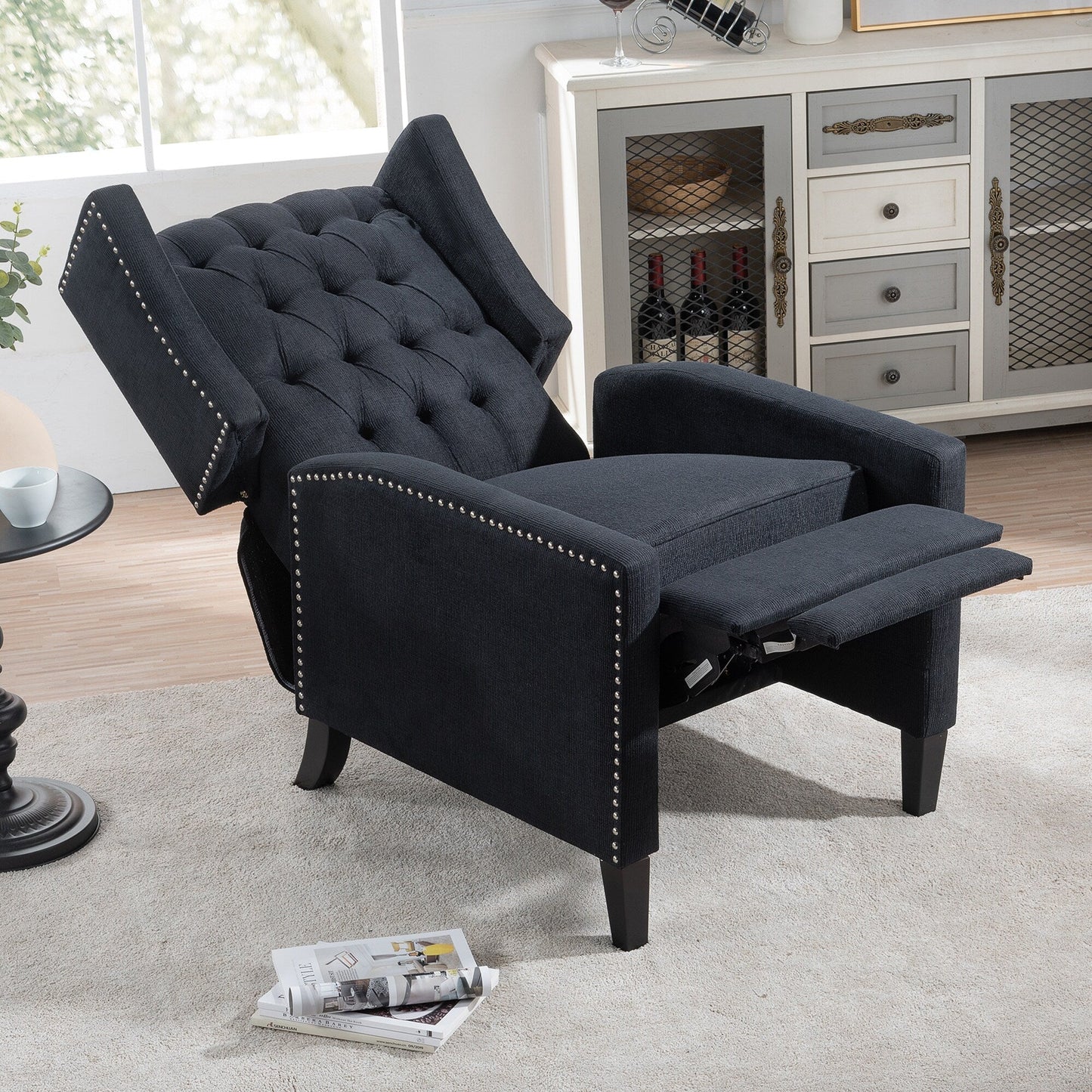 Fauteuil inclinable manuel en tissu large de 27,16 pouces