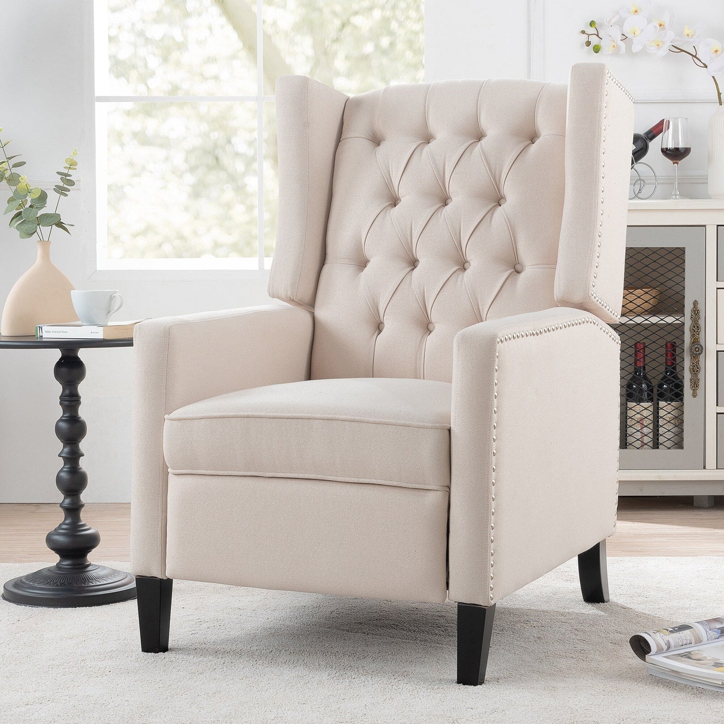 Fauteuil inclinable manuel en tissu large de 27,16 pouces
