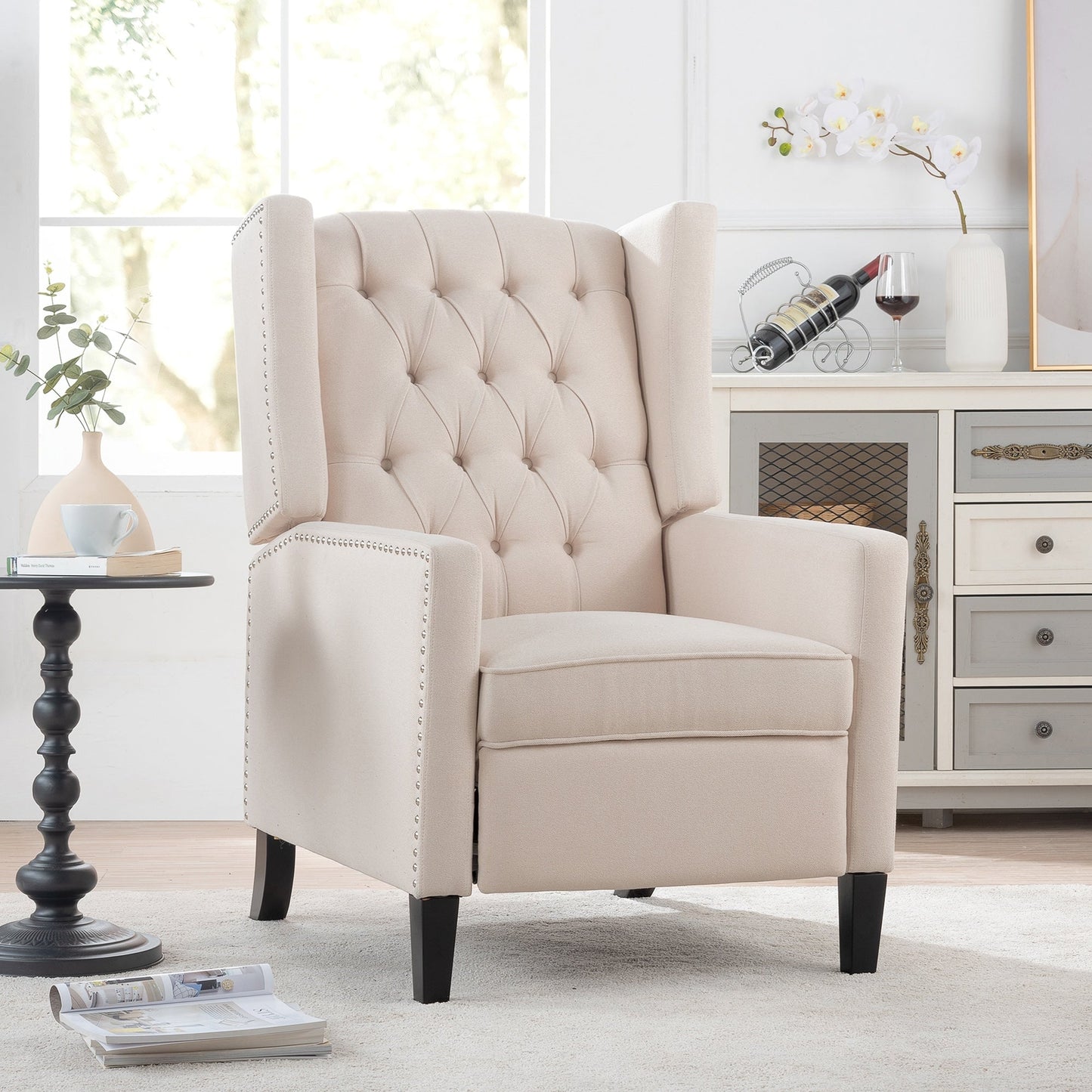 Fauteuil inclinable manuel en tissu large de 27,16 pouces