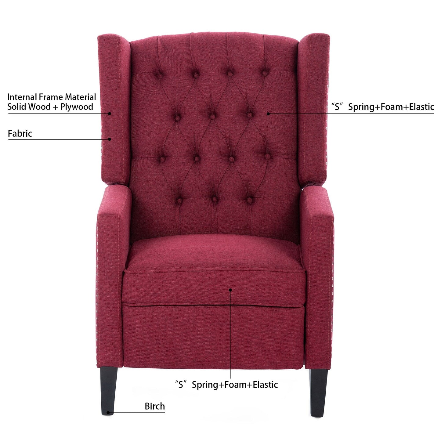 Fauteuil inclinable manuel large de 27,16 pouces