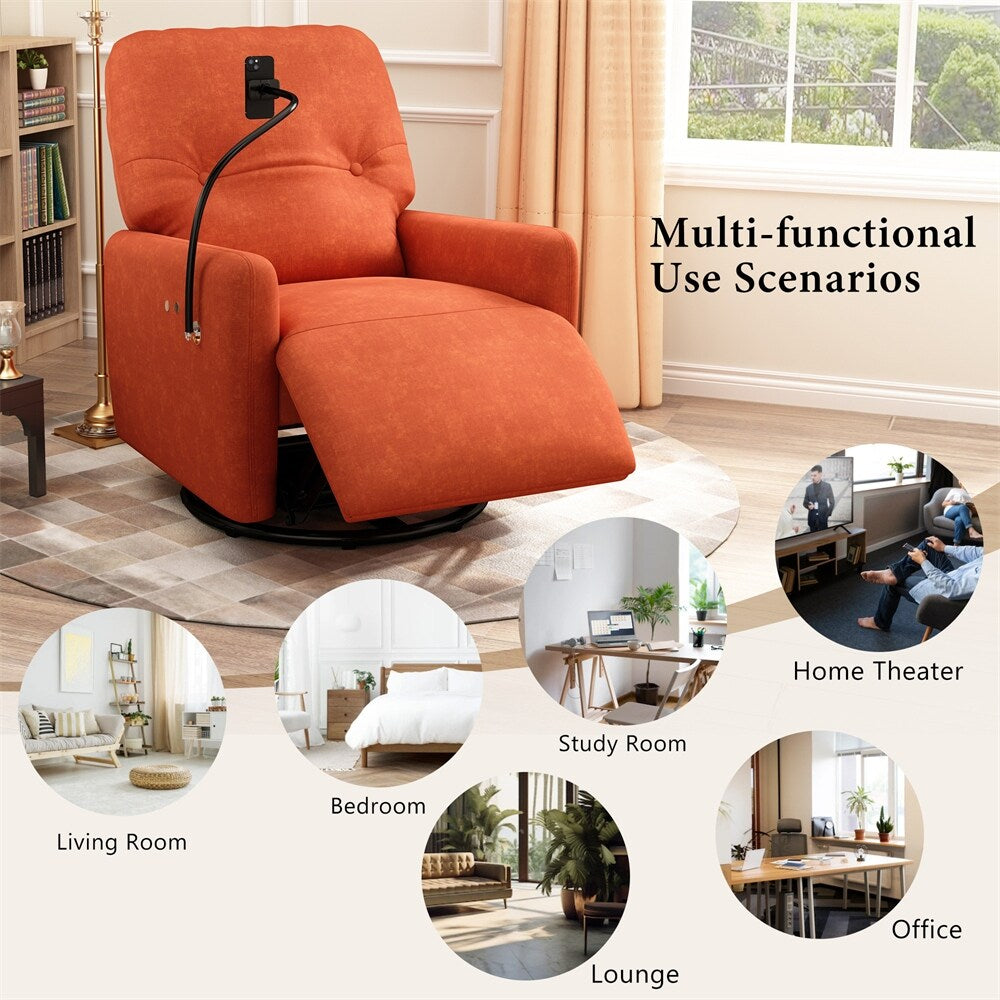 Fauteuil inclinable électrique pivotant à 270 degrés avec support pour téléphone