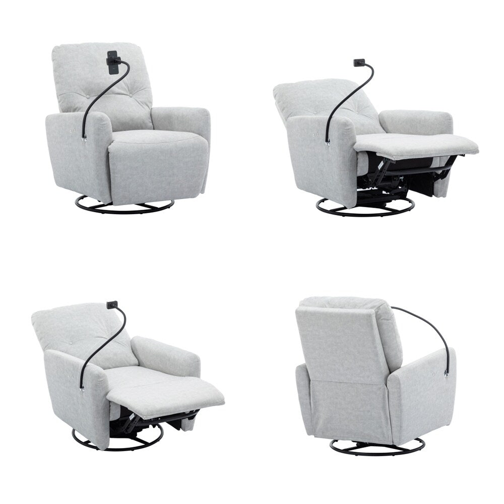 Fauteuil inclinable électrique pivotant à 270 degrés avec support pour téléphone
