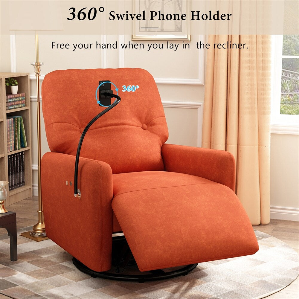 Fauteuil inclinable électrique pivotant à 270 degrés avec support pour téléphone