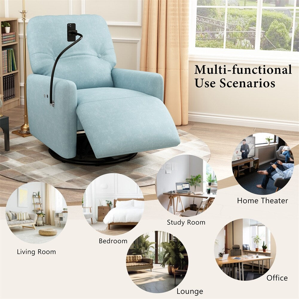 Fauteuil inclinable électrique pivotant à 270 degrés avec support pour téléphone