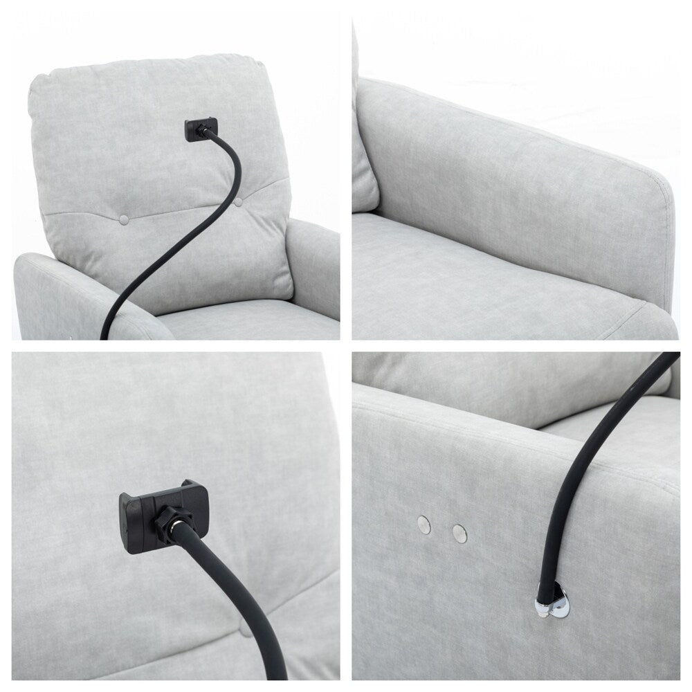 Fauteuil inclinable électrique pivotant à 270 degrés avec support pour téléphone