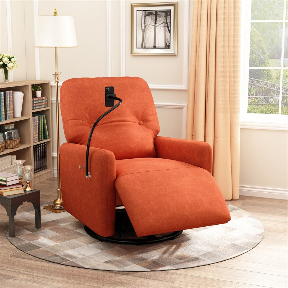Fauteuil inclinable électrique pivotant à 270 degrés avec support pour téléphone