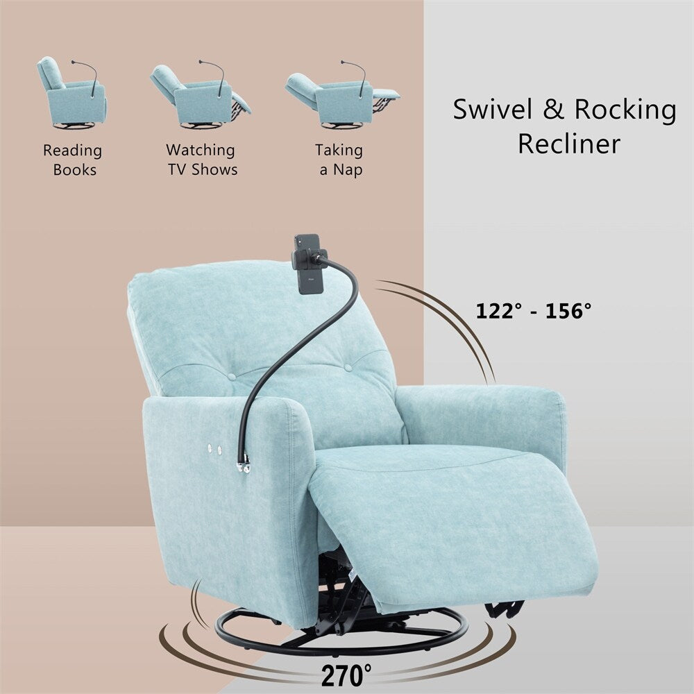Fauteuil inclinable électrique pivotant à 270 degrés avec support pour téléphone