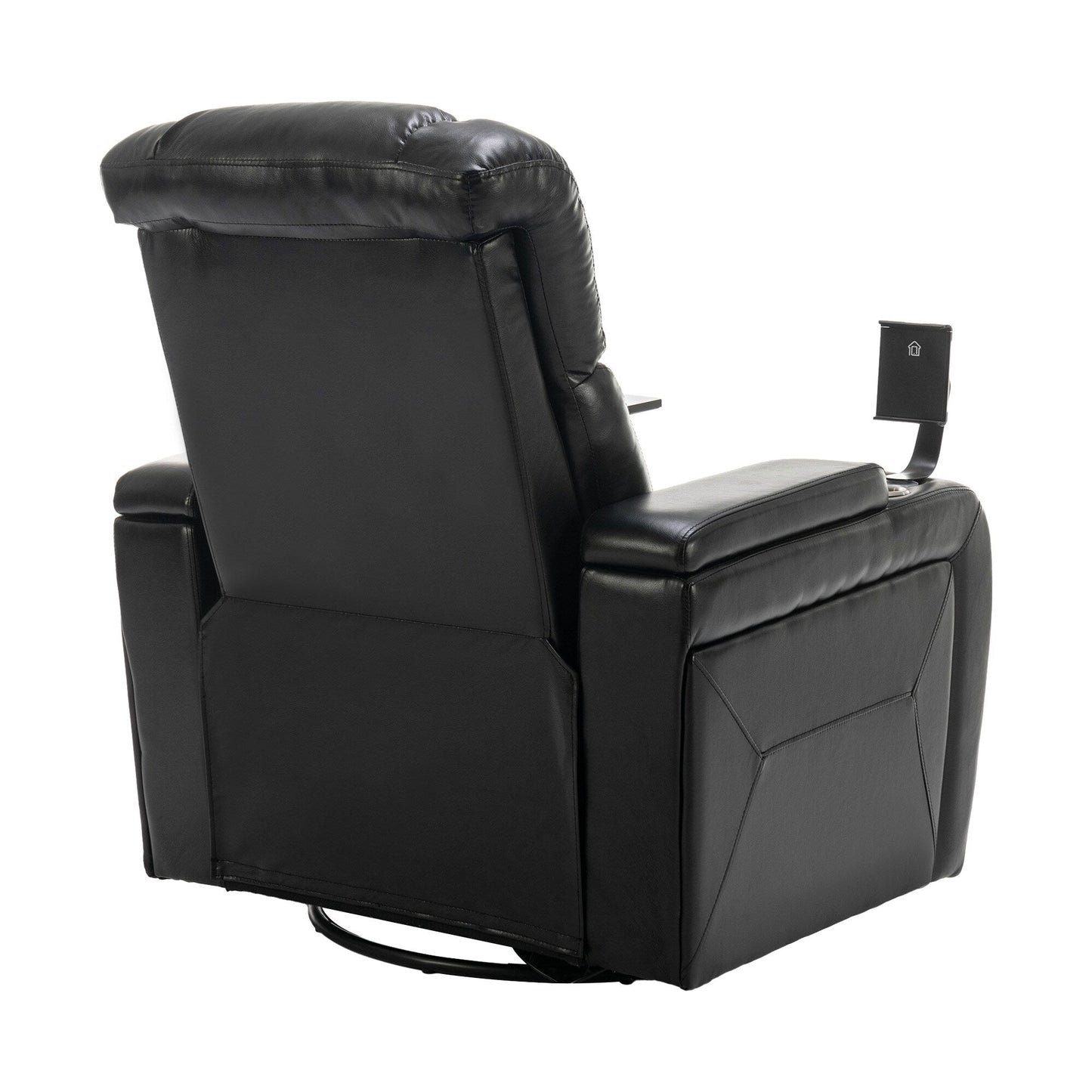 Fauteuil inclinable électrique pivotant à 270 degrés en cuir PU, siège individuel, fauteuil inclinable pour home cinéma avec dossier confortable et plateau