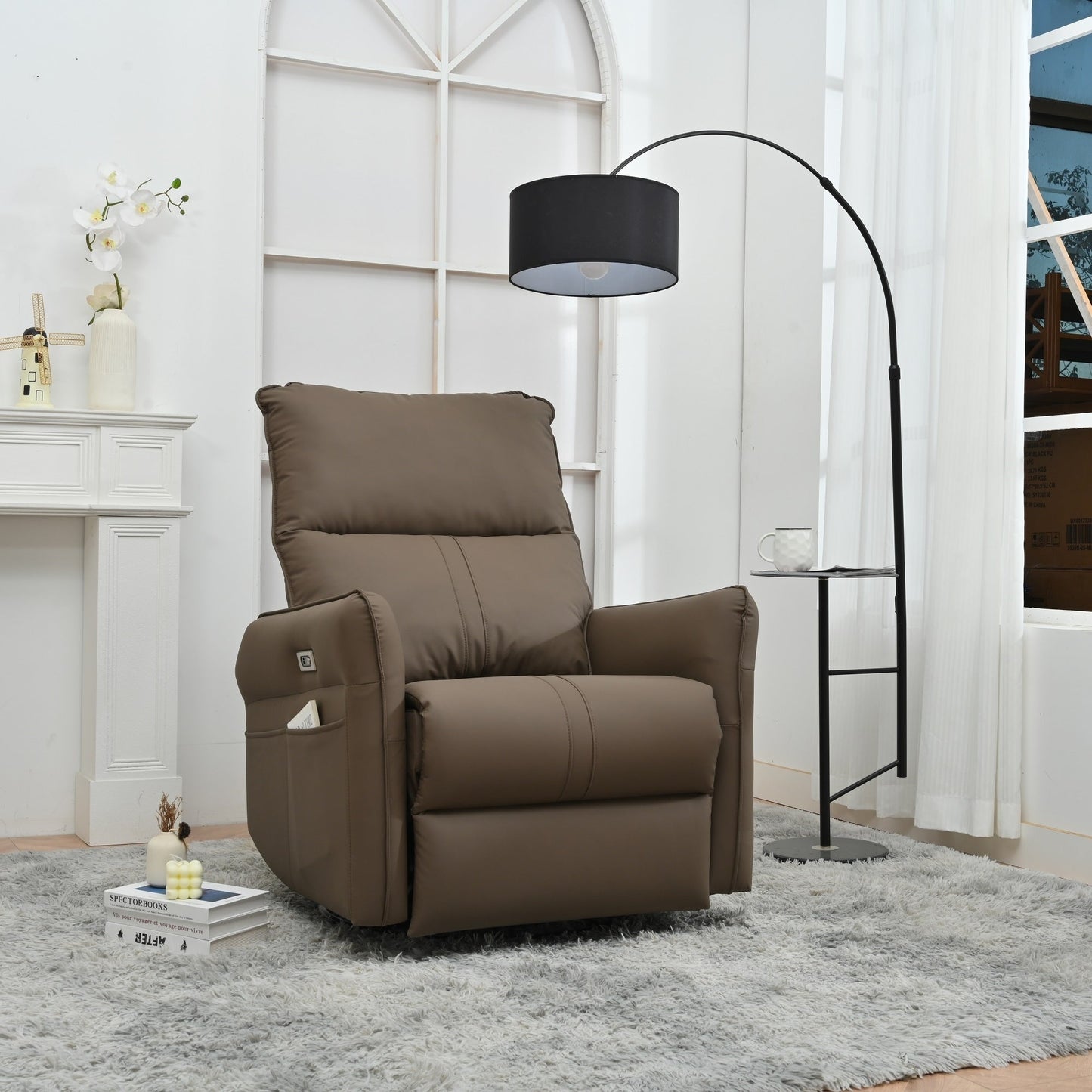 Fauteuil inclinable pivotant à 270°, canapé inclinable électrique avec ports USB
