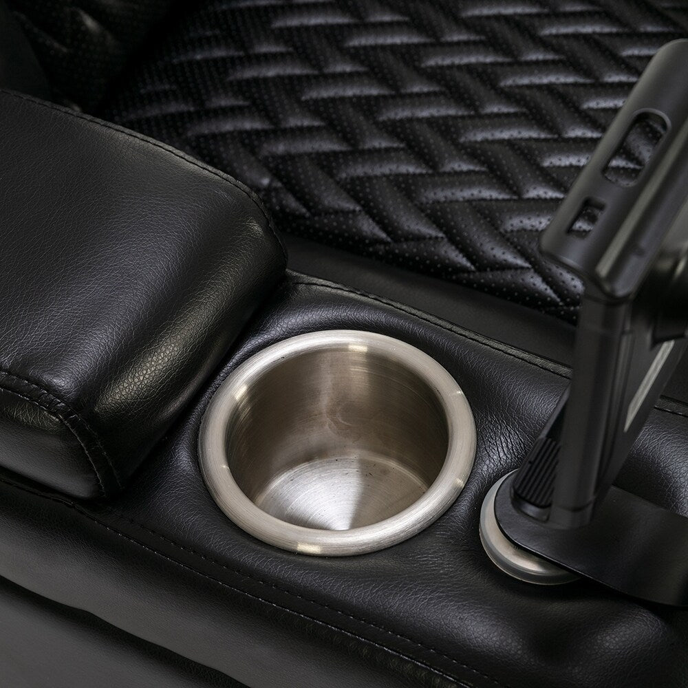 Fauteuil inclinable électrique pivotant à 270°, fauteuil multimédia avec plusieurs plateaux et rangement