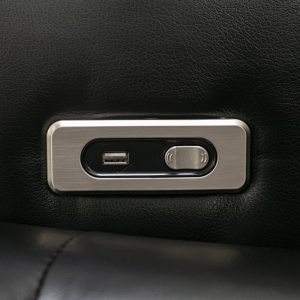 Fauteuil inclinable électrique pivotant à 270°, fauteuil multimédia avec plusieurs plateaux et rangement