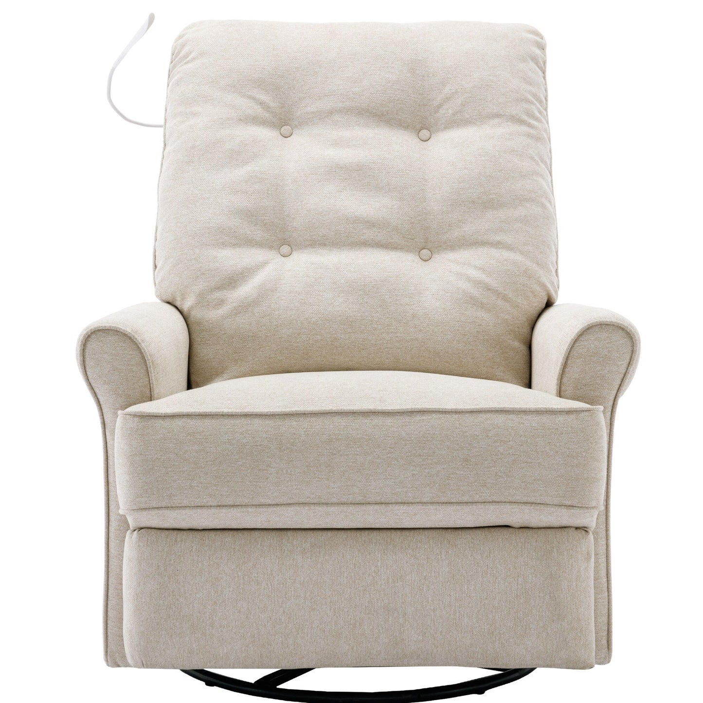 Fauteuil inclinable pivotant à 270° avec ports USB, lampe tactile, poche de rangement latérale et base à bascule
