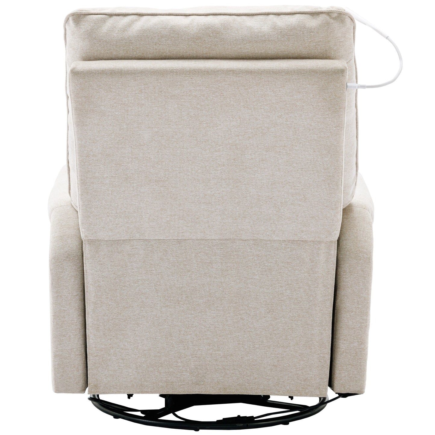 Fauteuil inclinable pivotant à 270° avec ports USB, lampe tactile, poche de rangement latérale et base à bascule