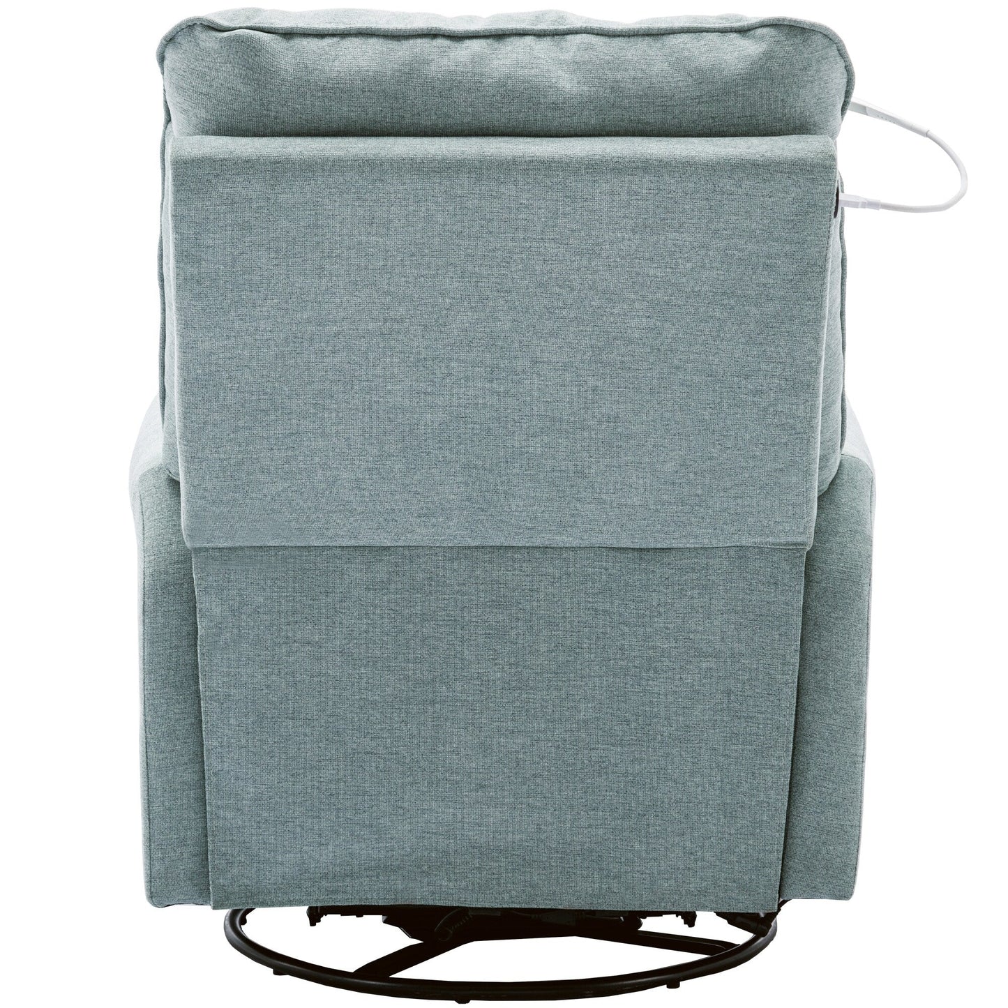 Fauteuil inclinable pivotant à 270° avec ports USB, lampe tactile, poche de rangement latérale et base à bascule
