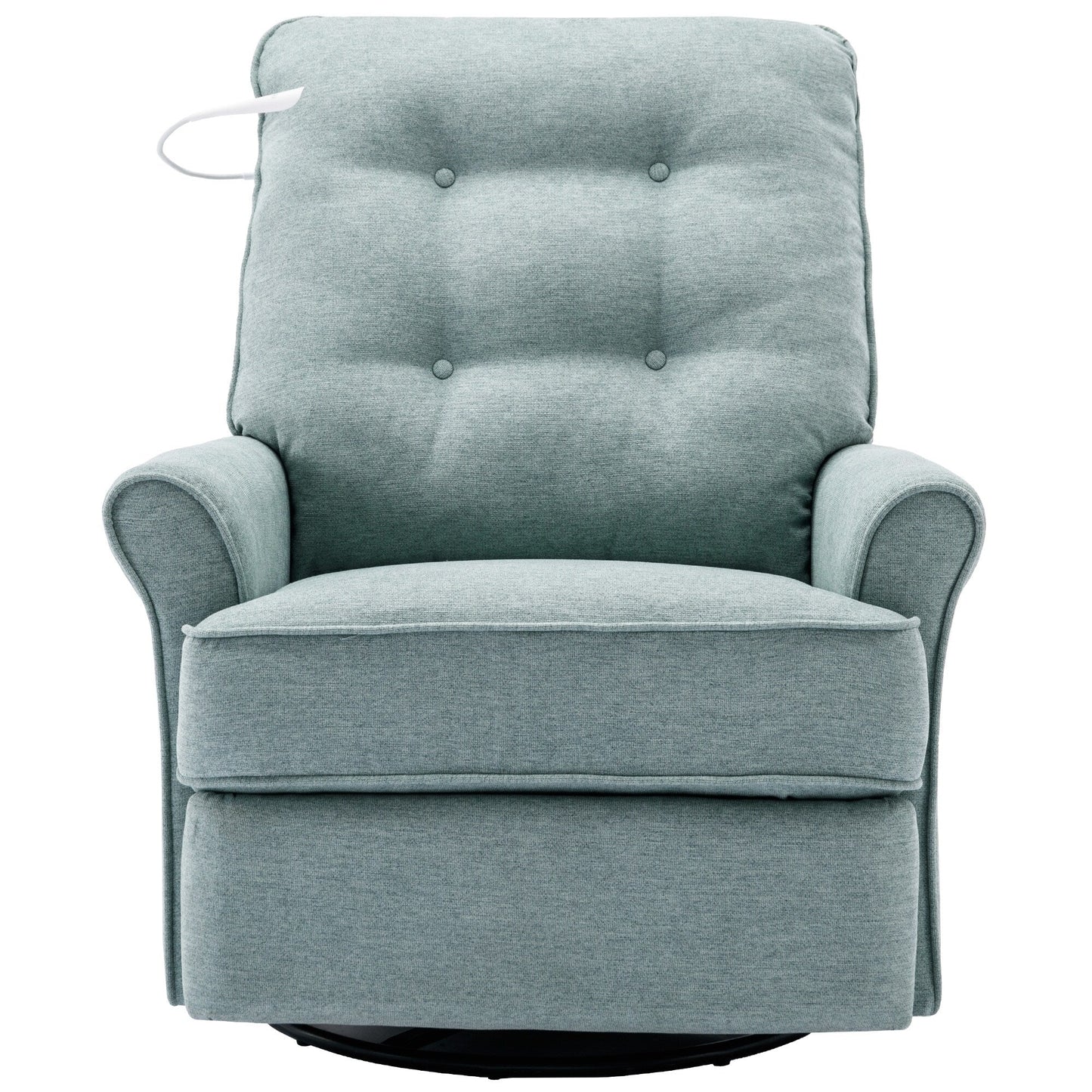Fauteuil inclinable pivotant à 270° avec ports USB, lampe tactile, poche de rangement latérale et base à bascule