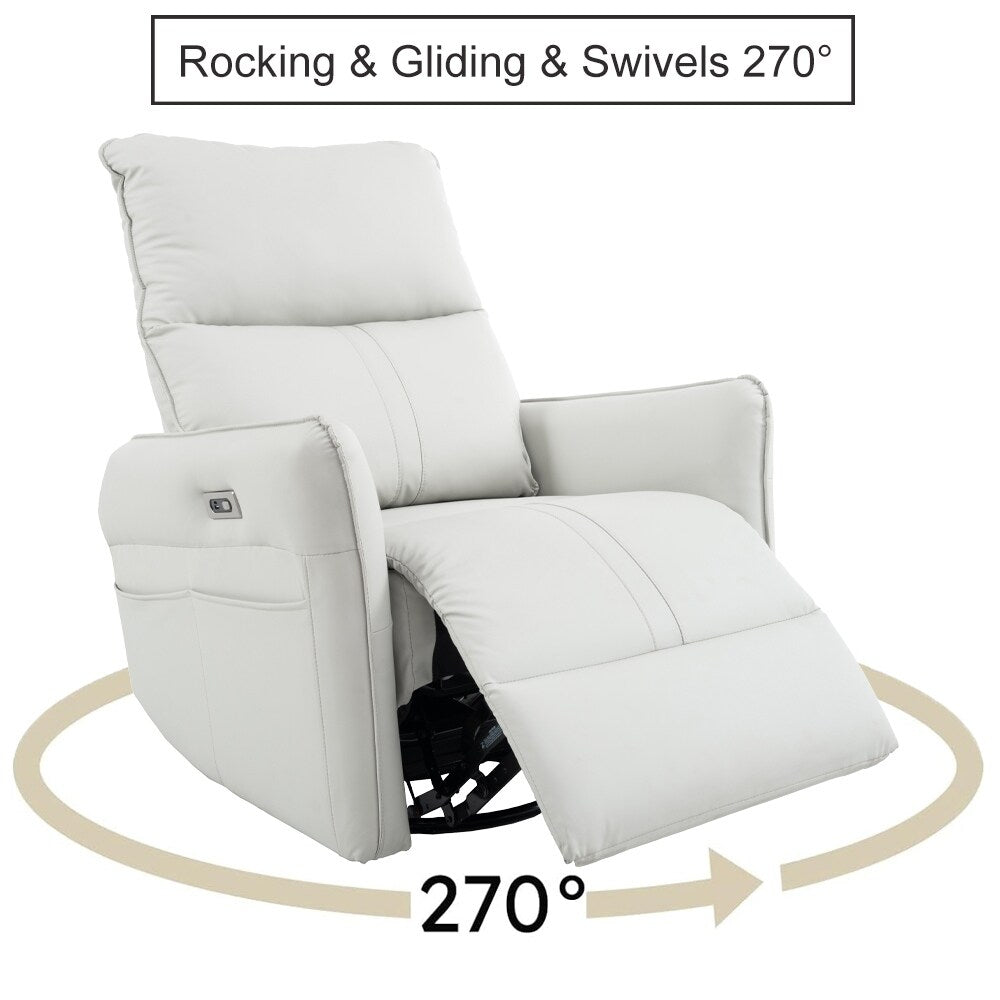 Fauteuil inclinable électrique pivotant à 270° avec ports USB