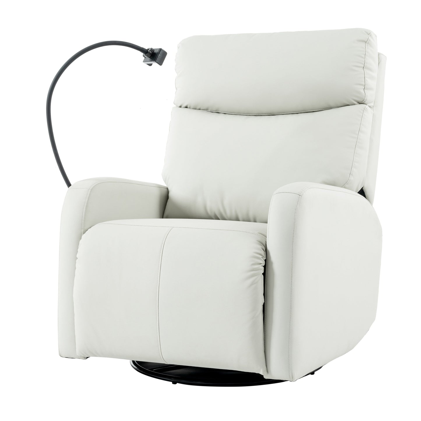 Fauteuil inclinable pivotant à 270° avec ports USB, inclinaison électrique et confort rembourré pour une détente ultime