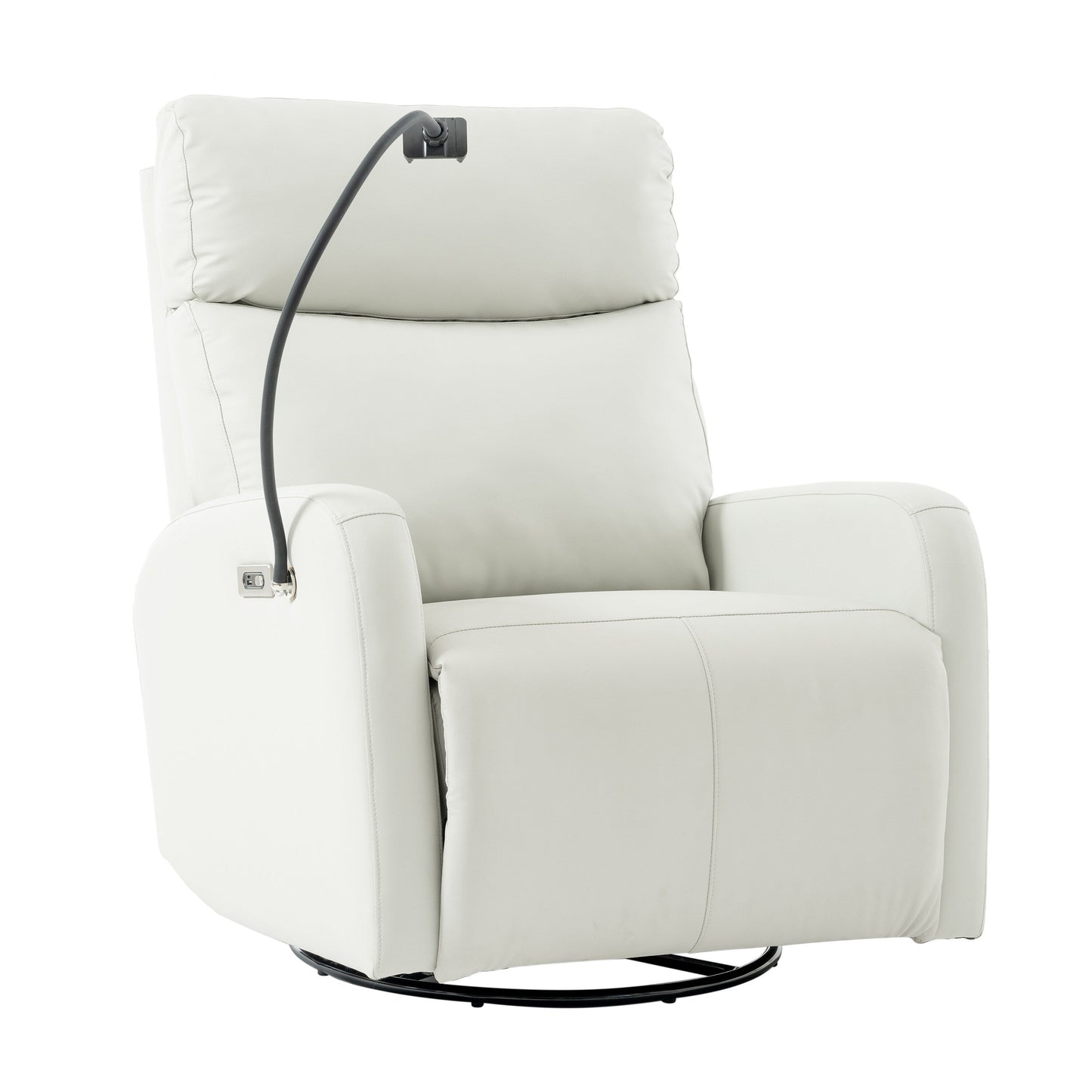 Fauteuil inclinable pivotant à 270° avec ports USB, inclinaison électrique et confort rembourré pour une détente ultime