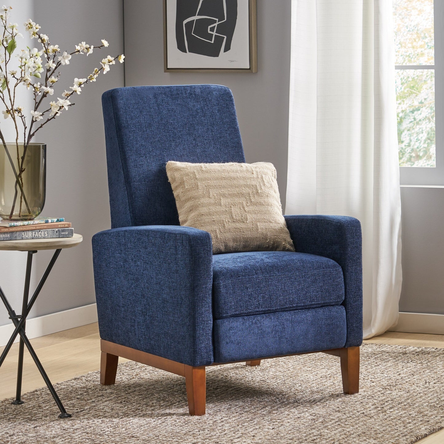 Fauteuil inclinable manuel en bois de 27 po de large