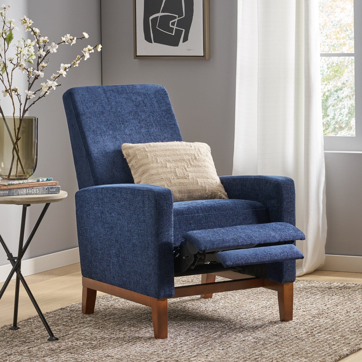 Fauteuil inclinable manuel en bois de 27 po de large