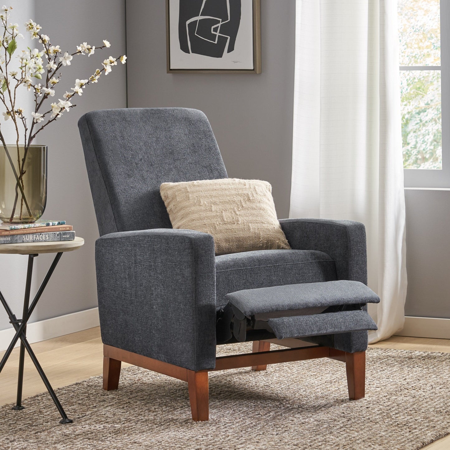 Fauteuil inclinable manuel en bois de 27 po de large