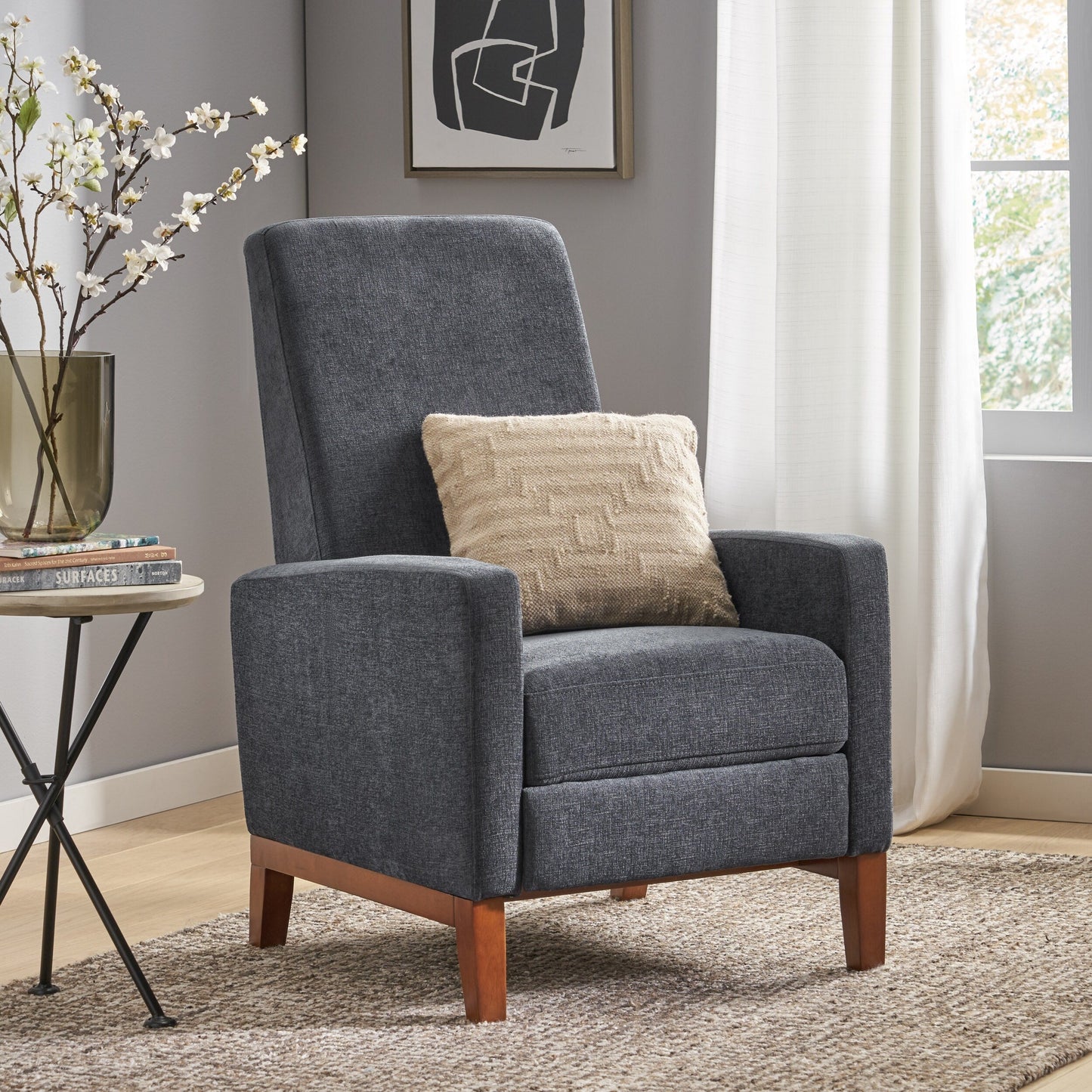 Fauteuil inclinable manuel en bois de 27 po de large