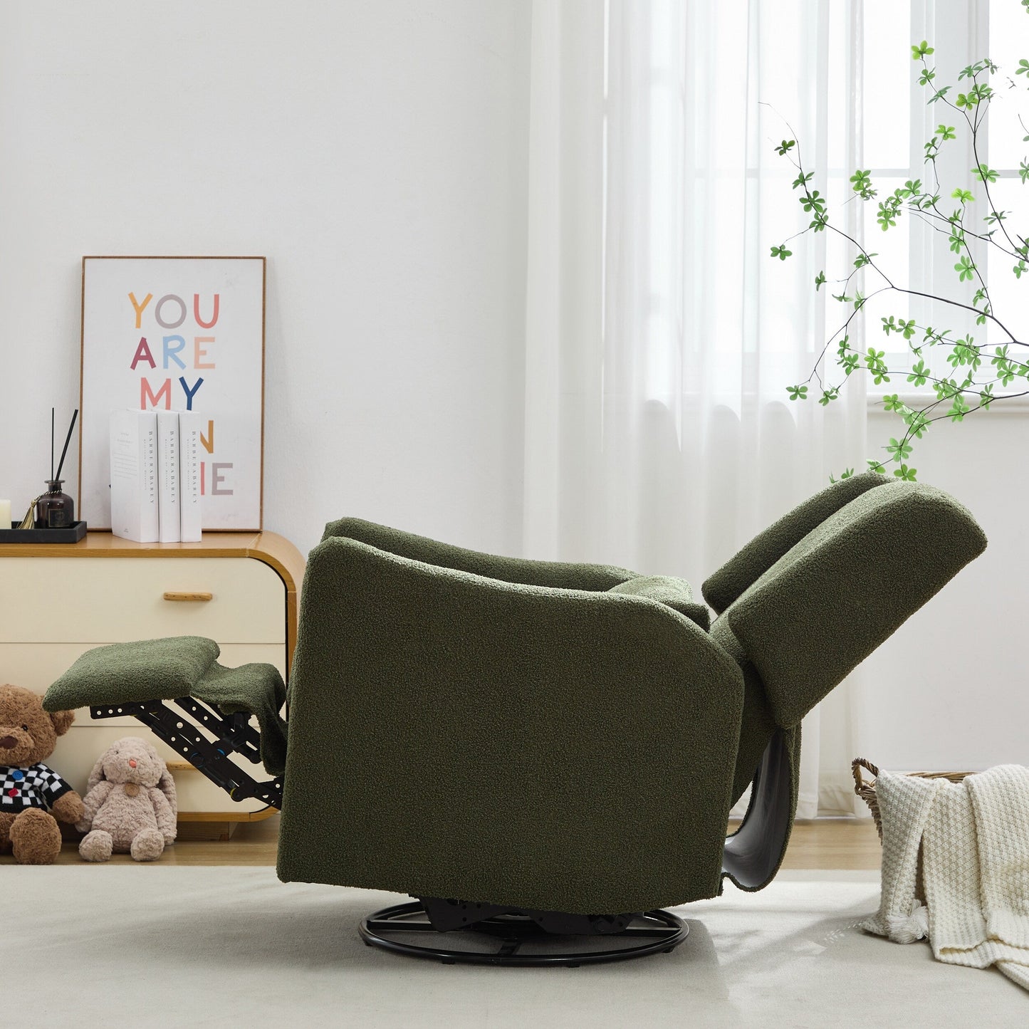 Fauteuil inclinable pivotant à oreilles de 29,5 po de large