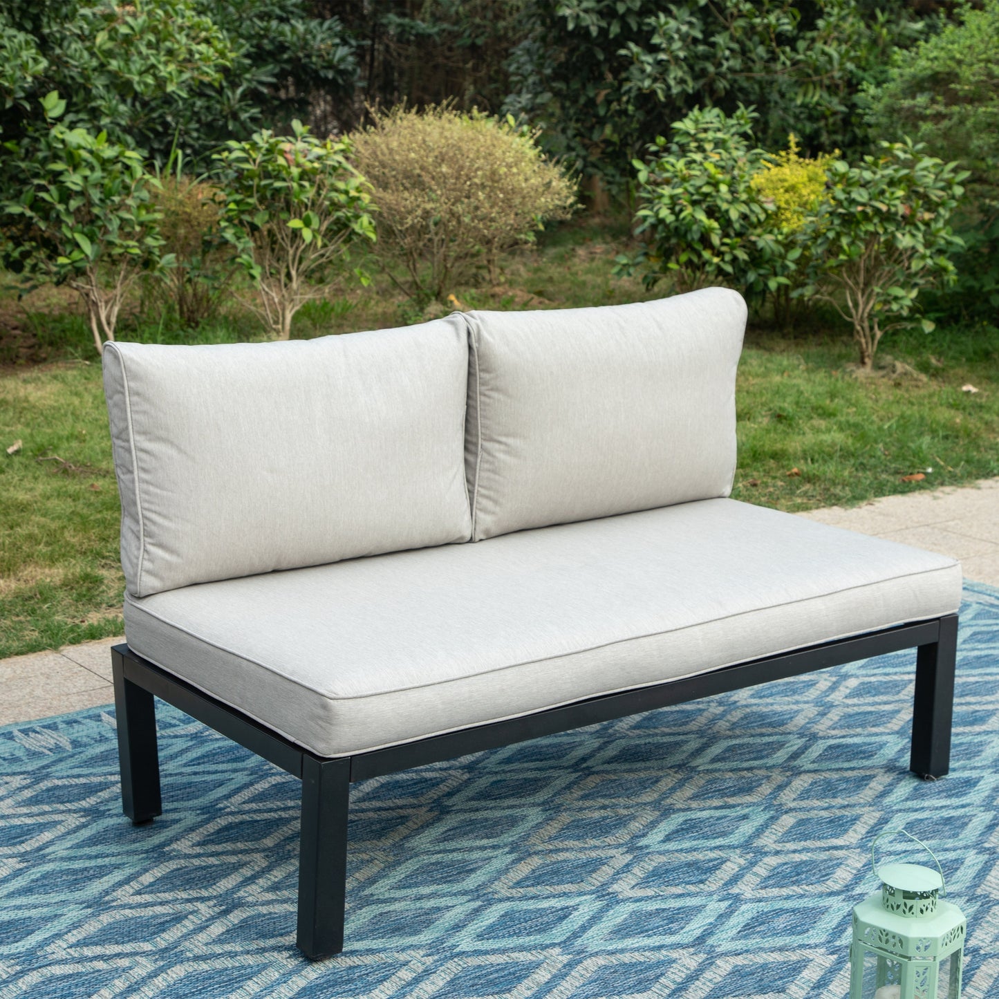 Ensemble de canapés sectionnels de patio 10 places, cadre en acier avec revêtement électrolytique, ensembles de conversation avec table d'appoint intégrée, coussin gris