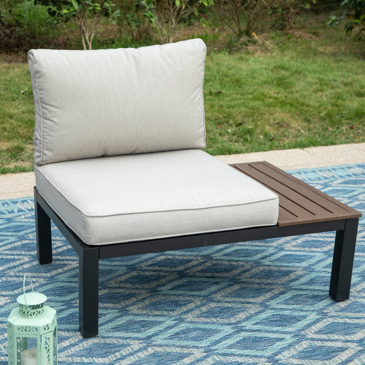 Ensemble de canapés sectionnels de patio 10 places, cadre en acier avec revêtement électrolytique, ensembles de conversation avec table d'appoint intégrée, coussin gris