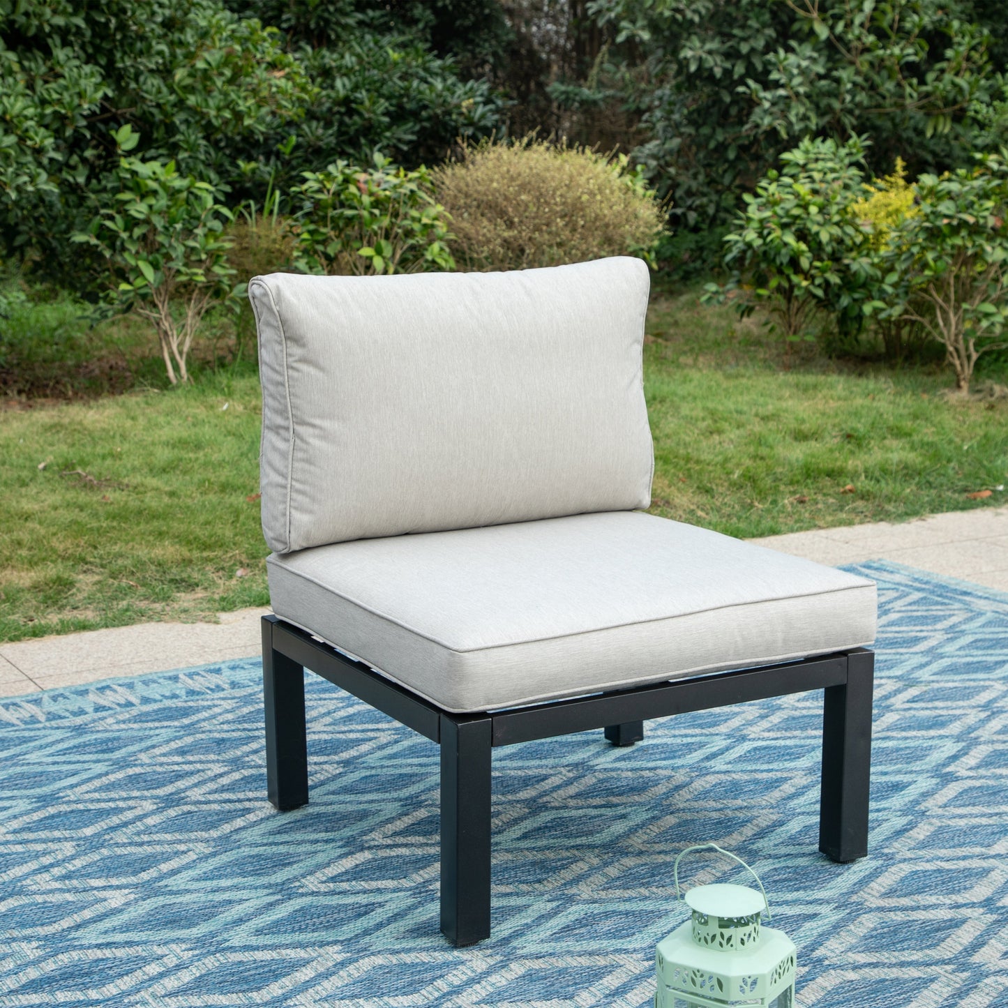 Ensemble de canapés sectionnels de patio 10 places, cadre en acier avec revêtement électrolytique, ensembles de conversation avec table d'appoint intégrée, coussin gris