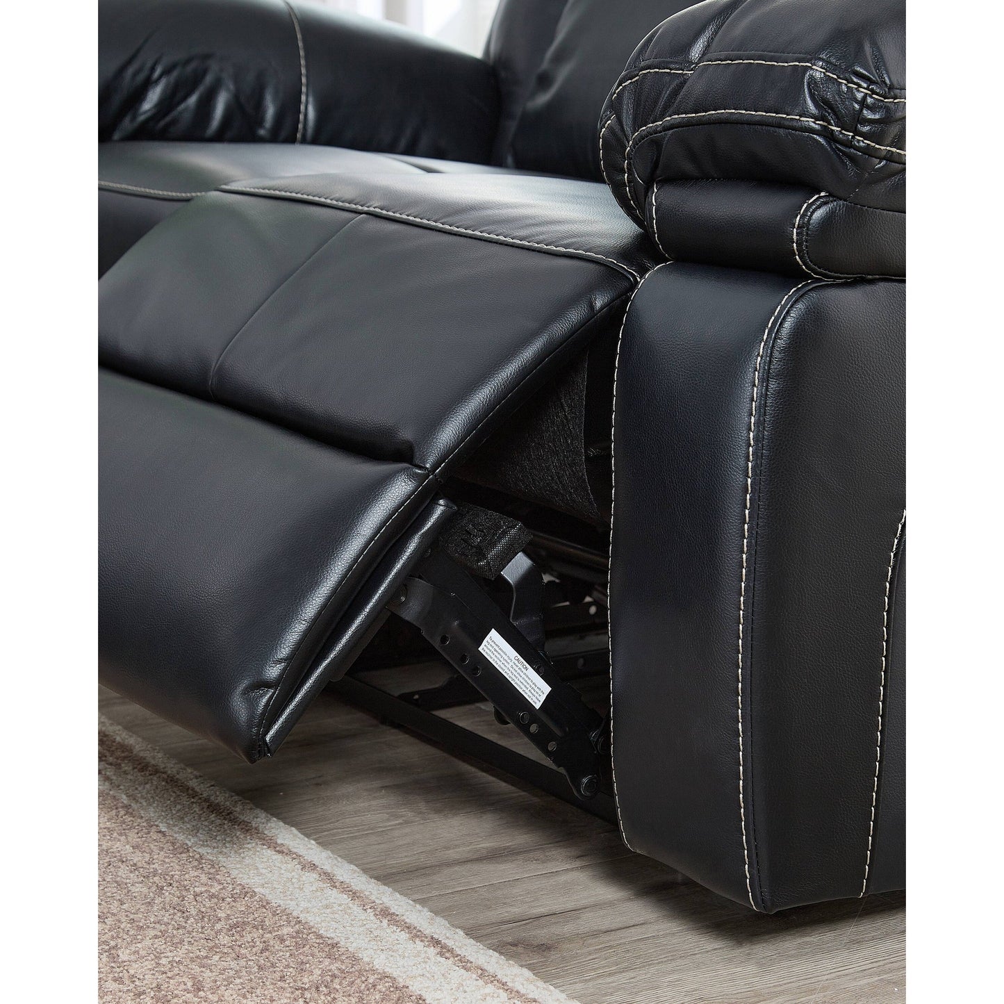 Ensemble de salon 3 pièces en cuir reconstitué avec canapé inclinable, causeuse et fauteuil