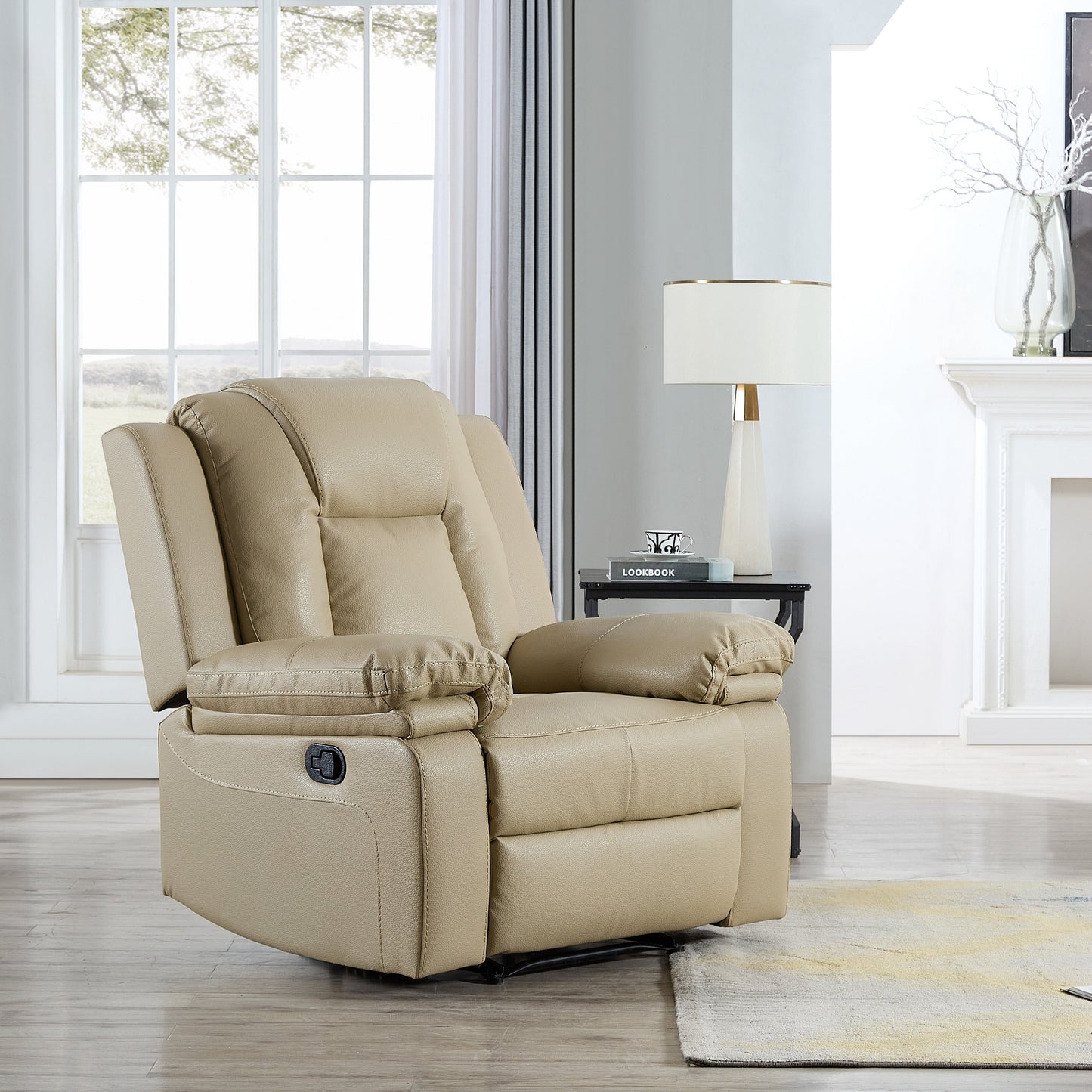 Ensemble de salon 3 pièces en cuir reconstitué avec canapé inclinable, causeuse et fauteuil