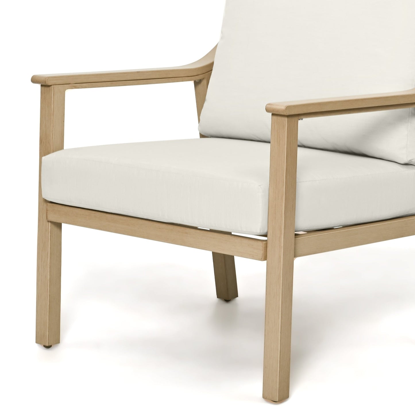 Ensemble de conversation de patio en aluminium 3 pièces avec table d'appoint et coussins