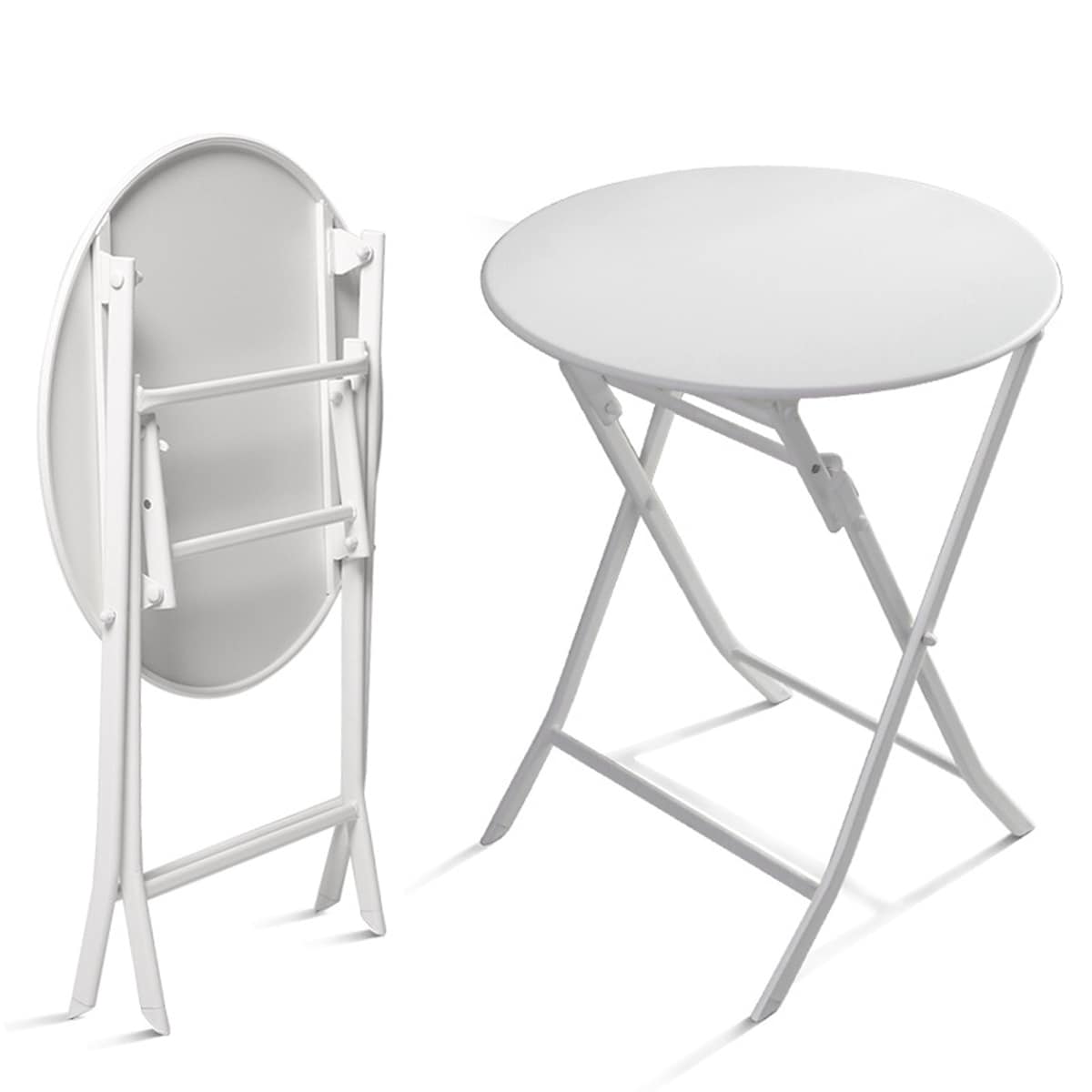 Ensemble bistro de patio 3 pièces avec table ronde pliable et chaises
