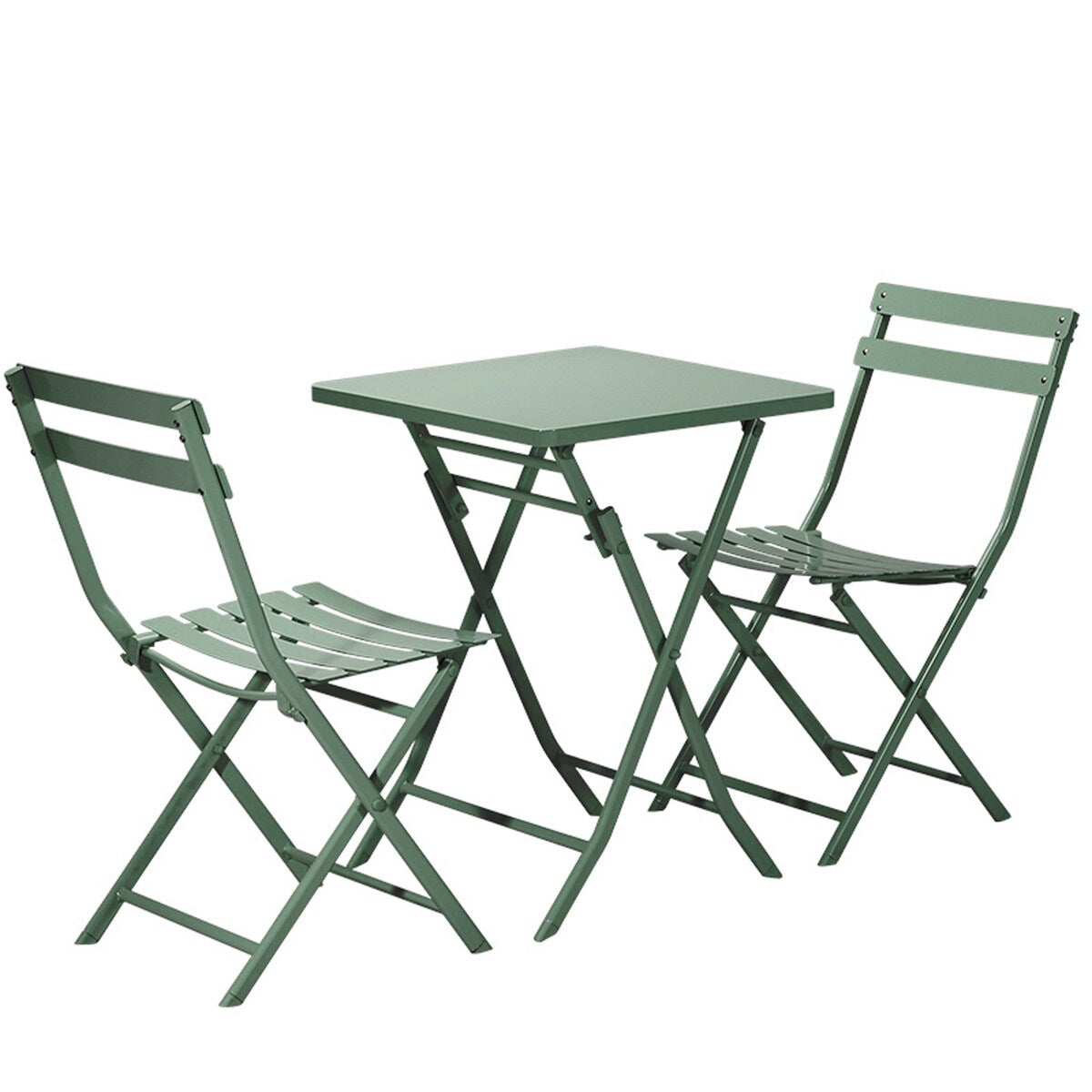 Ensemble bistrot minimaliste 3 pièces pour patio avec table carrée pliable et chaises - 3 pièces