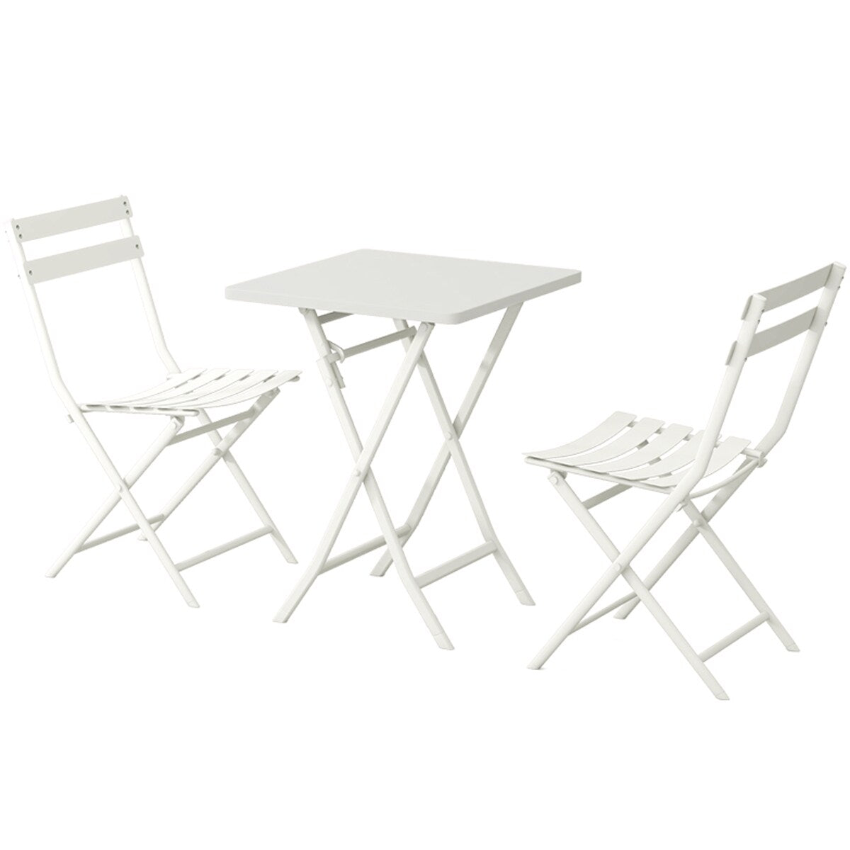 Ensemble bistrot minimaliste 3 pièces pour patio avec table carrée pliable et chaises - 3 pièces