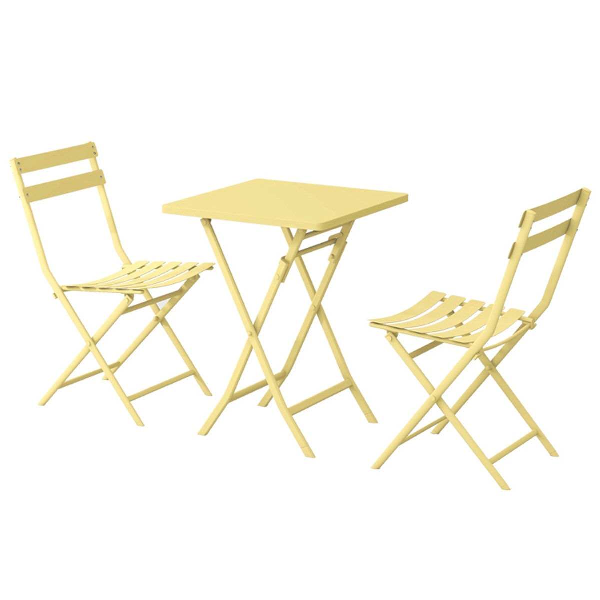 Ensemble bistrot minimaliste 3 pièces pour patio avec table carrée pliable et chaises - 3 pièces