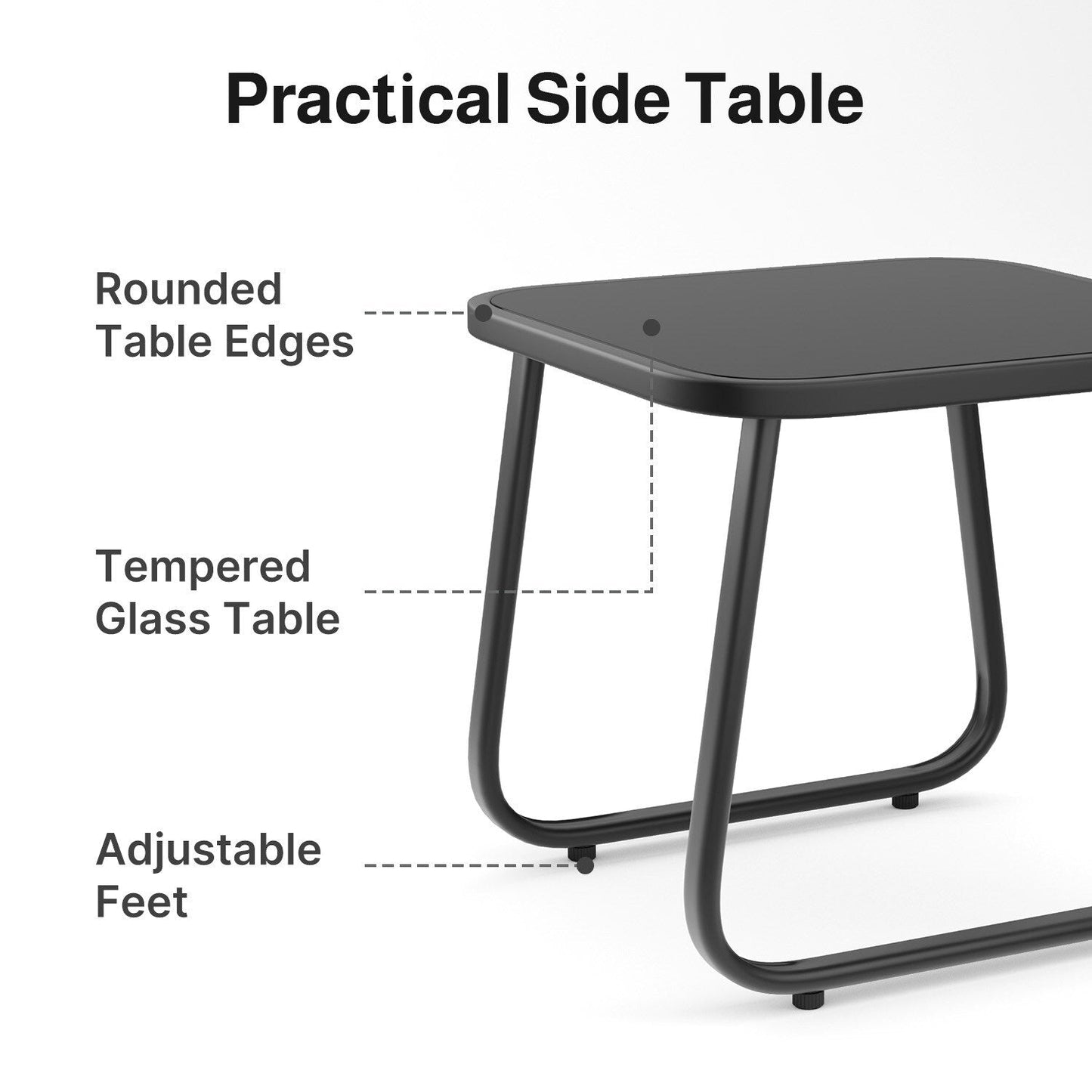 Ensemble bistrot à bascule 3 pièces, mobilier de jardin en tissu textilène, chaises à bascule pour porche