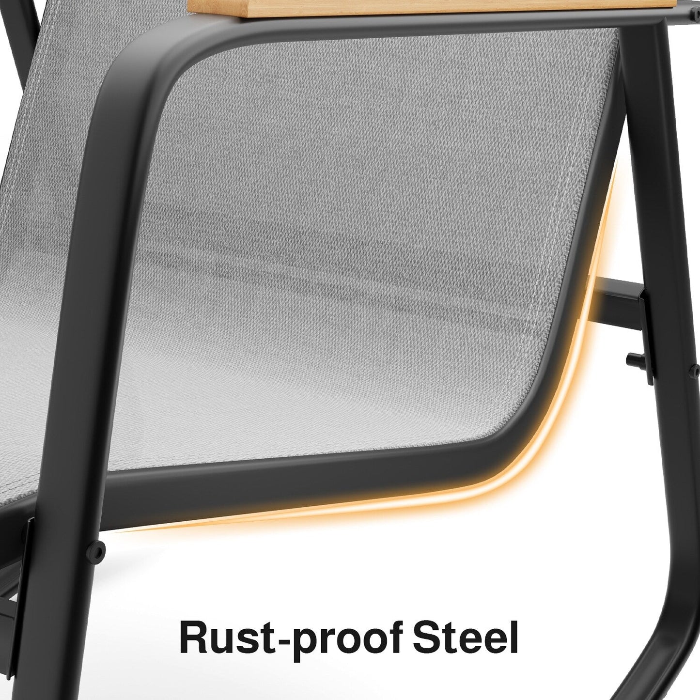 Ensemble bistrot à bascule 3 pièces, mobilier de jardin en tissu textilène, chaises à bascule pour porche