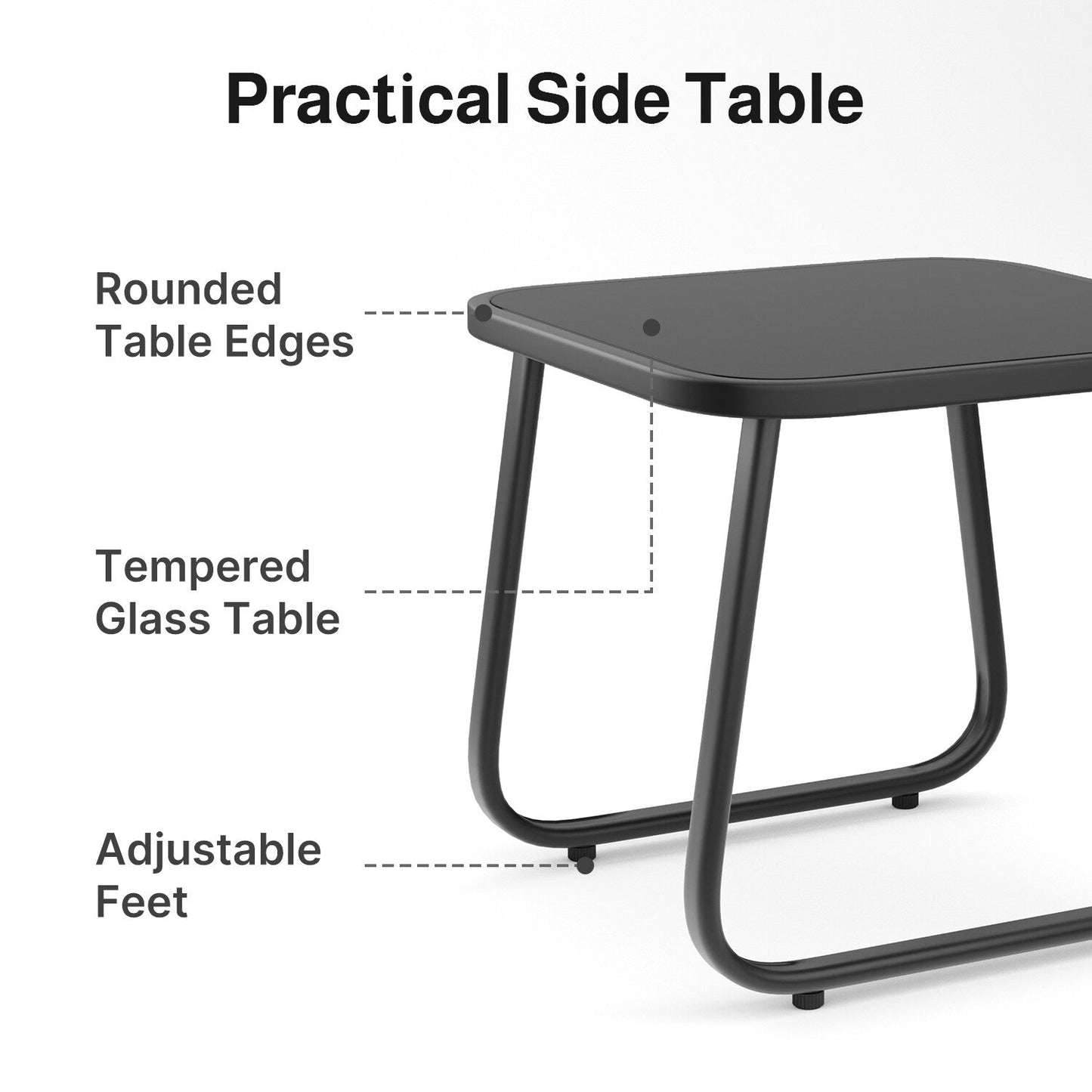 Ensemble bistrot à bascule 3 pièces, mobilier de jardin en tissu textilène, chaises à bascule pour porche