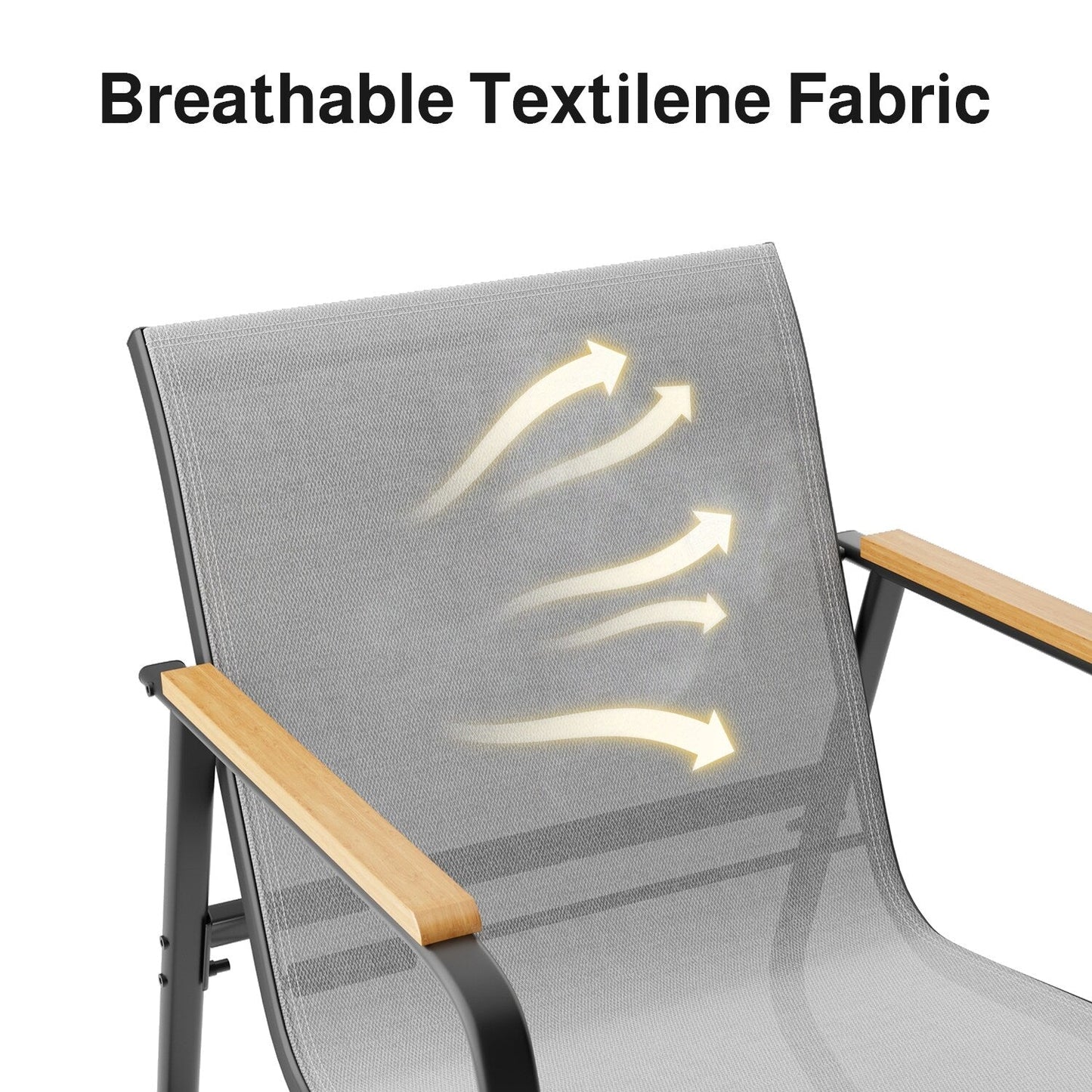 Ensemble bistrot à bascule 3 pièces, mobilier de jardin en tissu textilène, chaises à bascule pour porche