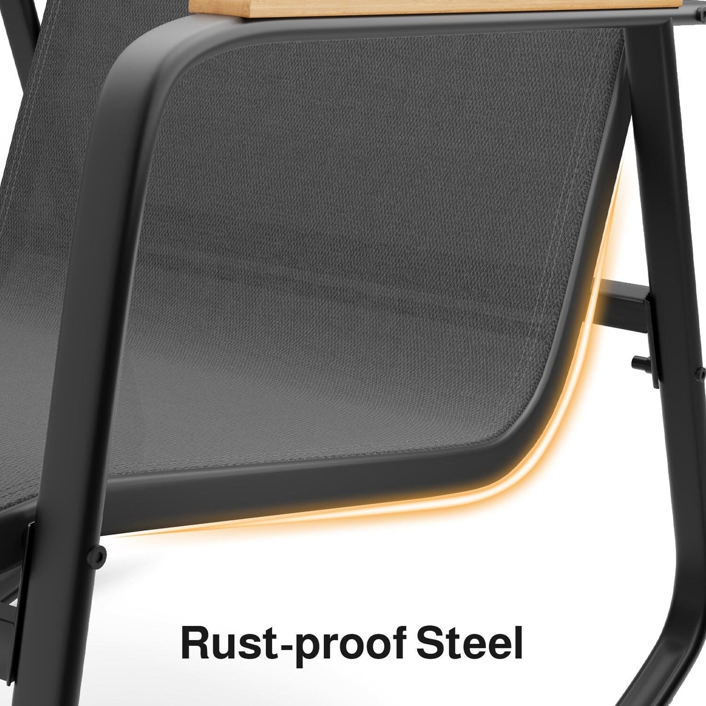 Ensemble bistrot à bascule 3 pièces, mobilier de jardin en tissu textilène, chaises à bascule pour porche