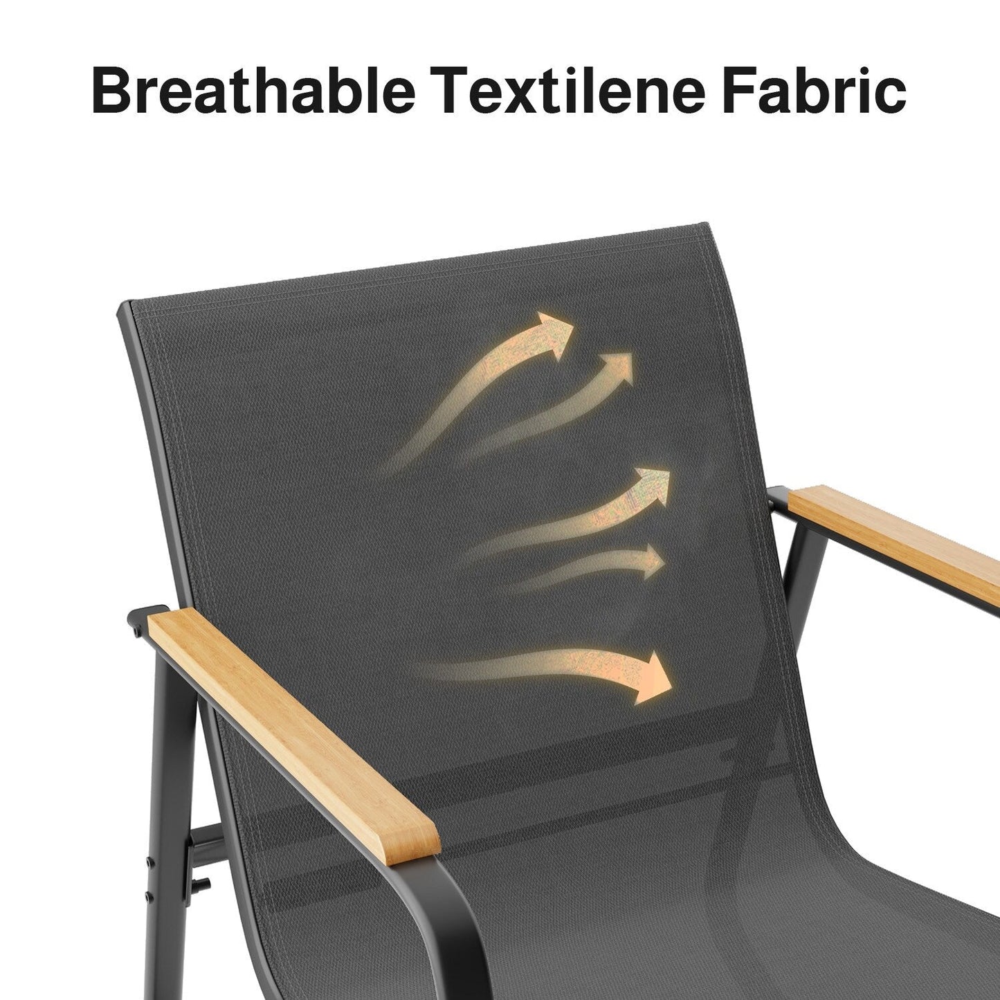 Ensemble bistrot à bascule 3 pièces, mobilier de jardin en tissu textilène, chaises à bascule pour porche