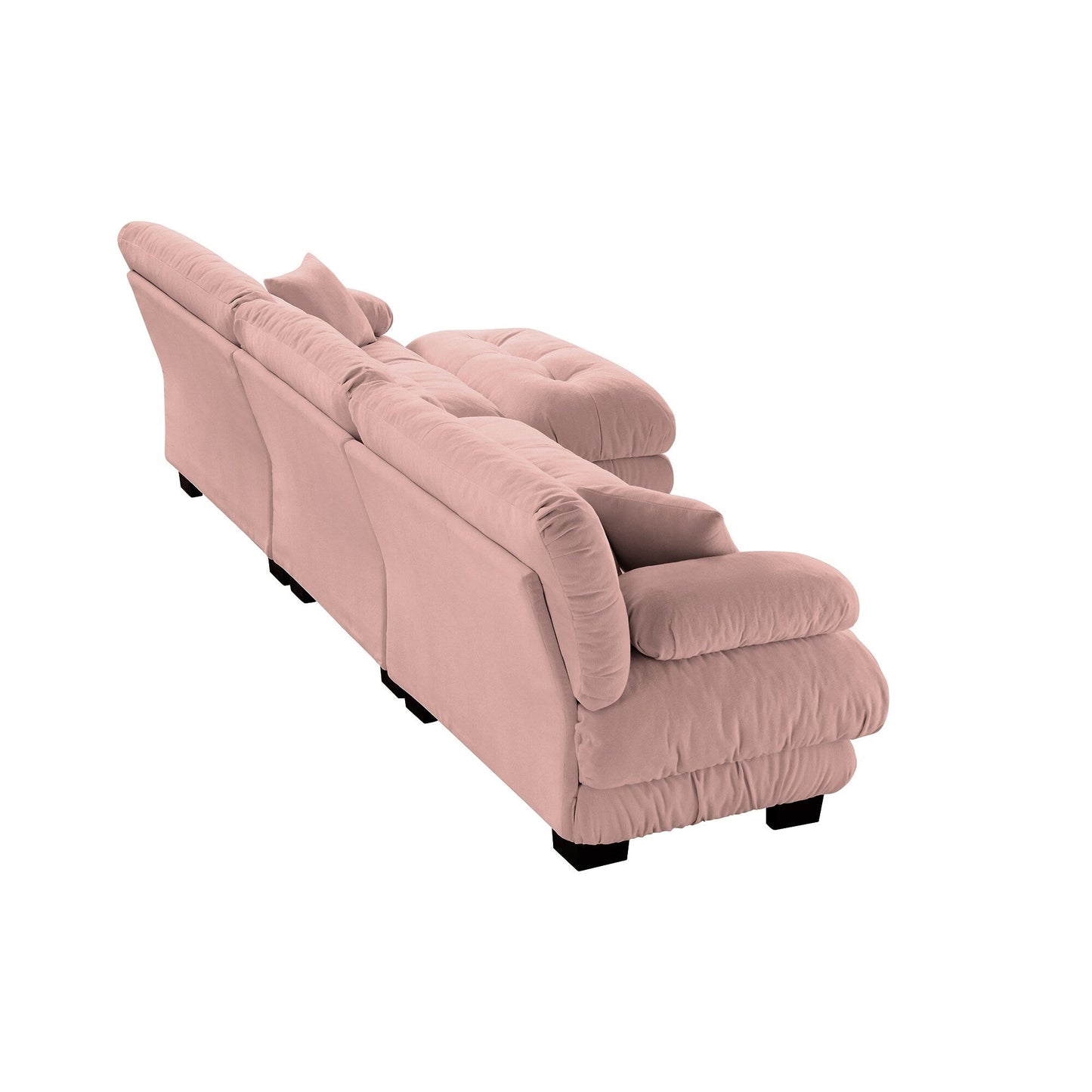 Canapé sectionnel modulaire 3 places, canapé à assise profonde, canapé nuage en forme de L avec pouf convertible pour le salon